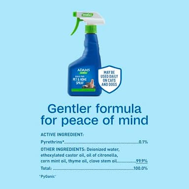 Adams Botanicals Flea and Tick Pet and Home Spray, Kills Fleas and Ticks; Plant-Based Protection with Essential Oils; Controls Fleas and Ticks in pet Bedding; 16 Ounces - Image 9