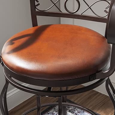 Powell Company Big and Tall Copper Stamped Back Barstool with Arms Bar Stool, Bronze - Image 7