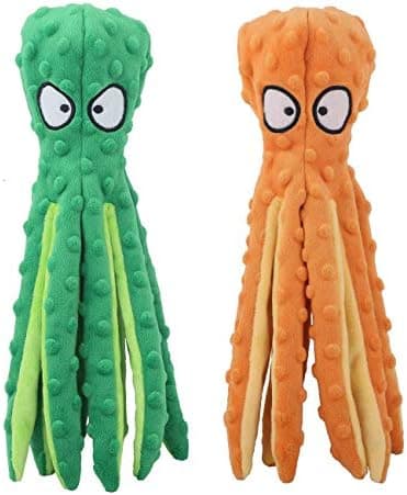 Dog Squeaky Toys Octopus - No Stuffing Crinkle Plush Toys for Puppy Teething, Durable Interactive Chew Toys for Small, Medium and Large Dogs Training and Reduce Boredom, 2 Pack - Image 3
