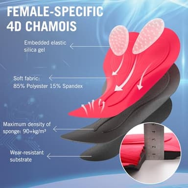 baleaf 4D Padded Bike Shorts Women Cycling Underwear Gel Padding Pockets Blue II XL - Image 5