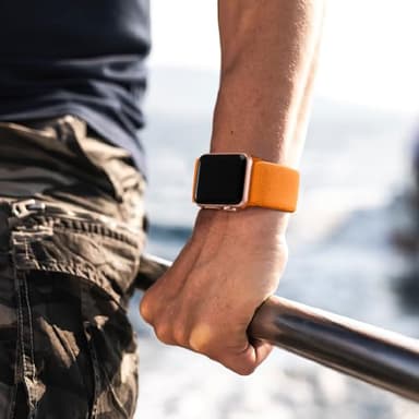 Lerobo Compatible with Apple Watch Series 10 9 45mm 46mm Band SE 44mm Ultra 3 2 1 49mm for Women Men Stretchy Nylon Solo Loop Elastic Strap for iWatch Bands Series 11 8 7 6 5 4 3 2 1 SE2 SE3,Orange - Image 8