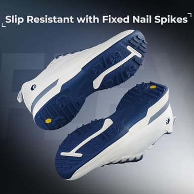 FitVille Extra Wide Golf Shoes Men Professional Outdoor Water Resistant Golf Shoes for Course with Spikes(White Blue, 10.5 X-Wide) - Image 2