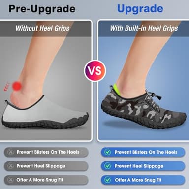 Built-in Heel Grips Water Shoes for Kids Girls Boys Hiking Shoes Wide Barefoot Swim Beach Pools Aqua Socks Slip-On Quick Dry Lightweight for Big Little Kids Toddler - Image 2