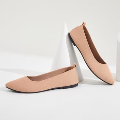 Women's Flats Shoes Pointed Toe Flats Comfortable Slip on Shoes Flat Dress Shoes Black Ballet Flats for Women(Khaki.us8) - Image 8