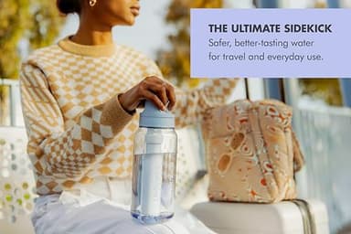 LifeStraw Go Series – BPA-Free Water Filter Bottle for Travel and Everyday Use Removes Bacteria, Parasites and Microplastics, Improves Taste, 1L Aegean Sea - Image 2