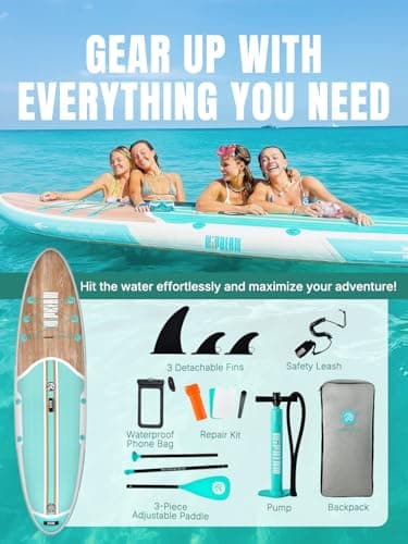 Niphean Inflatable Stand Up Paddle Board with SUP Accessories, Anti-Slip EVA Deck, 10'6'' Inflatable Paddle Boards for Adults & Youth of All Skill Levels - Image 4