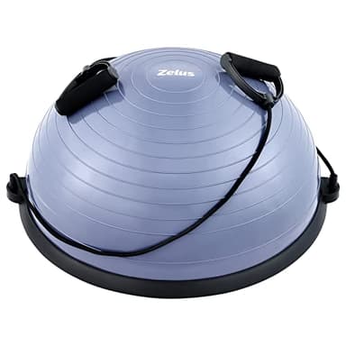 ZELUS Balance Ball Trainer with Resistance Bands and Foot Pump, Inflatable Yoga Ball for Home Gym Workouts, 23 Inch Exercise Half Ball for Balance Training Core Strength Fitness More, 330lb Cap (Dutch - Image 1