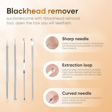 Blackhead Remover Vacuum - Blackhead Extractor Tool for Face, Blackhead Remover for Face with 3 Adjustable Suction Levels, 5 Probes, USB Chargeable Pore Cleaner (White) - Image 3