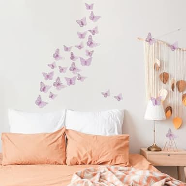 72 Pcs Butterfly Decorations, 3 Sizes 3 Styles, Wall Decor, Butterfly Party Birthday Decorations, Butterflies for Crafts, Cake Decorating, Wall Stickers Room Decor, Lavender - Image 5