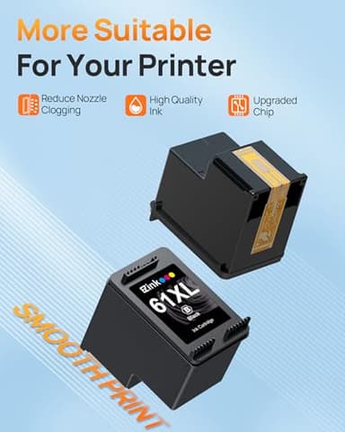 61XL Ink Cartridges Remanufactured Replacement for HP Ink 61, 61XL Ink Cartridges for HP Printers Envy 4500 5530 4502 4501 5535 OfficeJet 4630 4635 DeskJet 2540 1000 1010 1510 (2 Black) - Image 5