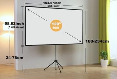Projector Screen with Stand, Portable Projector Screen, 120 Inch 16:9, Outdoor Projection Screen, 1.2 Gain, 160 Degree View Angle, 2 Mounting Modes, Fast Setup, Idea for Home Cinema, Backyard Party. - Image 7