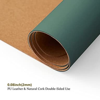 Large Cork Desk Mat - 47.2"x 17" Desk Pad for Office and Home - Ideal for Large Mouse Pad and Desk Mats on Top of Desks(Dark Green) - Image 3