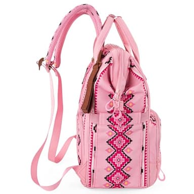 Wrangler Diaper Bag Backpack Aztec Travel Backpack Purses Western Multi-Function Baby Bags for Mom with Waterproof Insulated Pockets - Image 7