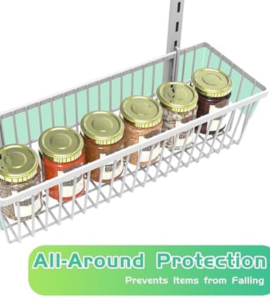 Mefirt White 9-Tier Over The Door Pantry Organizer, Pantry Organization and Storage, Deep Baskets Hanging Heavy-Duty Metal, Wall Spice Rack Seasoning Shelves for Home & Kitchen, Laundry Room Bathroom - Image 6