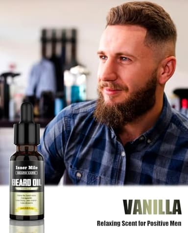 ISNER MILE Beard Oil 5 Pack, Stocking Stuffers Gifts for Men Him Dad Boyfriend, Mustaches Soften, Moisturize, Strength with Sandalwood, Bay Rum, Vanilla, Cologne, Unscented, Beard Grooming and Care - Image 4