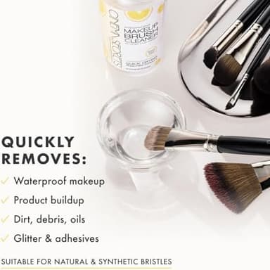 Cinema Secrets Original Makeup Brush Cleaner Solution - Professional Cleanser for Makeup Brushes - Quick-Drying, Rinse-Free Formula - Removes Stubborn Waterproof Make Up - Lemon - Image 4