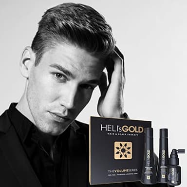 HELI's GOLD Volume Series Travel Kit - For Fine/Thin Hair - Strengthen/Repair - Volumize Shampoo - Weightless Conditioner - Scalp & Hair Revitalizer - Color Safe - 3 pc - Image 8