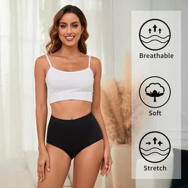 MEIDAYAI Womens Underwear Cotton Tummy Control High Waisted Underwear Soft Breathable Full Coverage Panties Multipack - Image 3