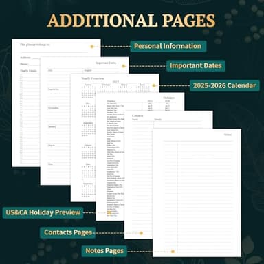 2025-2026 Planner Weekly and Monthly, Jul 2025 - Jun 2026, 6.5" x 8.8" Academic Planner with Tabs, Hardcover Agenda Planners with Spiral Binding, Green - Image 5