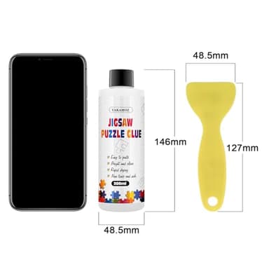 YAKAMOZ Clear Jigsaw Puzzle Glue with Precision Applicator – Non-Toxic, Quick Dry & Water-Soluble for Puzzles up to 5000 Pieces (200ML) - Image 2