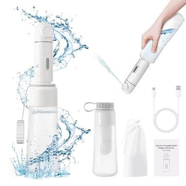 Portable Electric Travel Bidet, 450ML Electric Sprayer Bidet with Built-in Body for Easy Storage, Two Pressure Modes for Personal Hygiene Cleaning for Women and Men, White - Image 1
