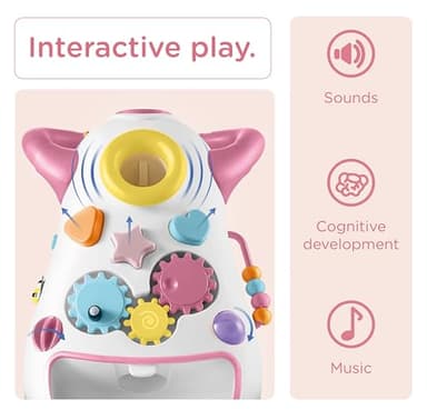 KÜB Montessori Baby Walker - Interactive Push Toy for Toddlers Learning to Walk with Soft Music & Lights, Adjustable Speed & Non-Slip Wheels, Educational Activity Center - Image 4