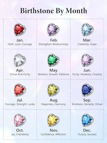 Silvora 925 Sterling Silver Birthstone Rings for Women - Adjustable Ring - Open Heart Ring Birthday Jewelry Gift for Women - Image 8