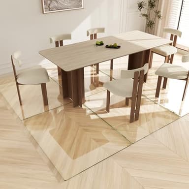 Koonmi Tempered Glass Chair Mat 36"x48" - Premium Office Chair Mat for Hardwood Floors & Low-Pile Carpet with 4 Non-Slip Pads - Thick Scratch-Resistant Surface - Image 7
