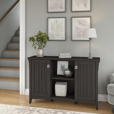 Bush Furniture Salinas Accent Storage Cabinet with Doors in Vintage Black - Image 2