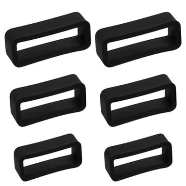 Gosknor 6pcs Watch Band Keepers, 14/16/18mm Silicone Watch Strap Retainer Holder Loop Replacement Parts Watchband Fastener for Smart Sport Watchers Clasp Ring Accessories (Black) - Image 1