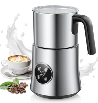 Milk Frother and Steamer, Large Capacity Detachable Electric Milk Frother, Automatic Warm and Cold Foam Maker, Hot Chocolate Maker, BPA Free, Grey - Image 1