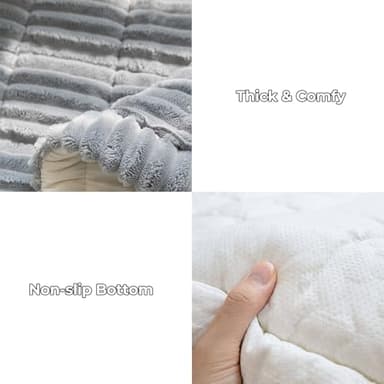 FUNNY FUZZY Pet Couch Covers for Sofa, Washable Dog Couch Cover Protector for Dogs, Flannel Couch Covers for Dogs Pet Friendly Pets Mat Bed Sofa Cover (Blue-Grey, 27.6"×59.1") - Image 4