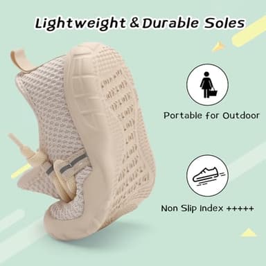 Centipede Demon Toddler Shoes Boys Girls Barefoot Shoes Kids Baby Breathable Walking Running Shoe Slip on Sneakers Lightweight Outdoor Athletic Tennis Shoe 3.5 Infant Beige - Image 5