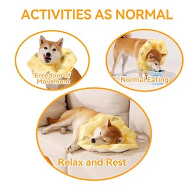 Pet Soft Protective Recovery Collar - Adjustable Pet E-Collar Alternative After Surgery for Pets/Kitten/Cats/Small Dogs (Yellow, L) - Image 4
