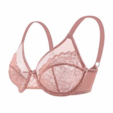 HSIA Minimizer Bras for Women Full Coverage,Unlined Bras with Underwire, Unpadded Sexy Plus Size Lace Bra for Large Breast Women Light Coral - Image 4