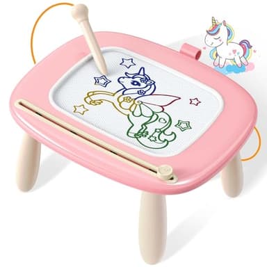 Seimome Magnetic Drawing Board, Toddler Girl Toys for 1-2 Year Old, Doodle Board Pad Learning and Educational Kids Toys for 1 2 3 Year Old Baby Girl Birthday Christmas GIF- Pink - Image 1