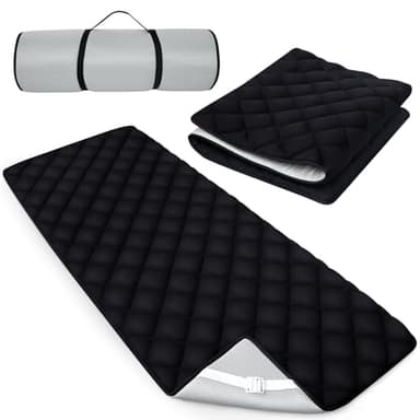 Cot Mattress Topper Pad Quilted, Non-Slip Super Soft Comfortable Cool Sleeping Pad 75"x30" for Camping Cot/Rv Bunk/Narrow Twin Beds, Black - Image 1