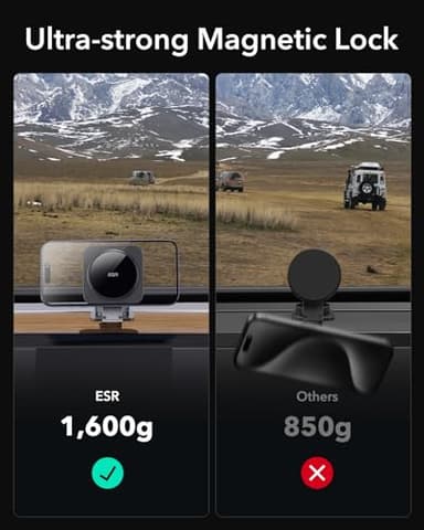 ESR for MagSafe Car Mount Charger, Foldable Dashboard Magnetic Wireless Car Charger, for MagSafe Charging,Tesla Touchscreen Car Phone Holder for iPhone 17/16/15/14/13/12, S25, Pixel 10, Strong Magnets - Image 5