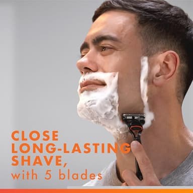 Gillette Fusion5 Razors for Men, 1 Razor, 4 Blade Refills, Lubrastrip for a More Comfortable Shave - Image 3