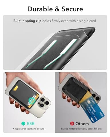 ESR for MagSafe Wallet, 5-Card Holder, Magnetic Wallet for iPhone, RFID Blocking, with 3,200 g Magnetic Strength, Vegan Leather, Slim for iPhone 17/16/15/14/13/12 Series, Not for 13/12 Mini, Black - Image 5
