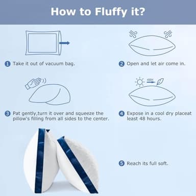 Slybear Pillows Standard Size Set of 2, Cooling Bed Pillow Hotel Quality Pillows 2 Pack for Back, Stomach or Side Sleeper, Fluffy Pillow with Down Alternative for Bed Sleeping, Machine Washable - Image 7