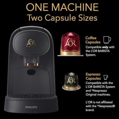 L'OR Barista System Coffee and Espresso Machine Combo by Philips, Matte Black - Image 3