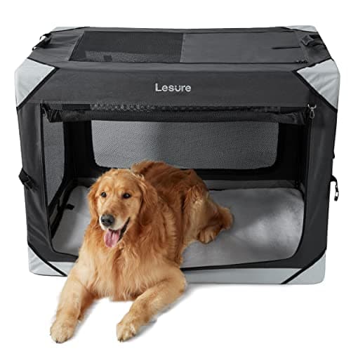 Lesure Collapsible Dog Crate - Portable Travel Kennel for Extra Large Dog, 4-Door Pet Crate with Durable Mesh Windows, Indoor & Outdoor, Charcoal Gray - Image 1