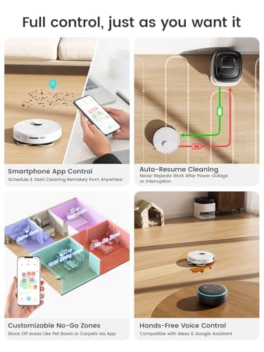 Lefant Robot Vacuum and Mop, 12000Pa Suction, Self Emptying, Auto Mop Washing and Drying for Hands-Free, Anti-Tangle Brushes, Dual Spinning Mop for Pet Hair Dust, Wi-Fi/App/Alexa/iWatch Control, M3 - Image 9