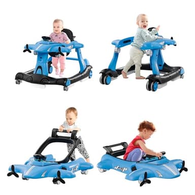 Xilingol 6-in-1 Baby Walker with Wheels, Adjustable Height & Speed Activity Walker with Padded Seat, Foldable Walker for Babies, Toddler Push Walkers for Boy & Girl 6-18 Months, Music & Light - Image 8