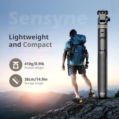 Sensyne 72" Extendable Tripod for iPhone & Selfie Stick with Detachable Phone Holder & Wireless Remote, Compatible with All Cell Phones, Black - Image 5