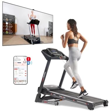 Sunny Health & Fitness Premium Smart Treadmill with Auto Incline, Dedicated Speed Buttons, Double Deck Technology, Digital Performance Display, BMI Calculator and Pulse Sensors - SF-T7515SMART - Image 1