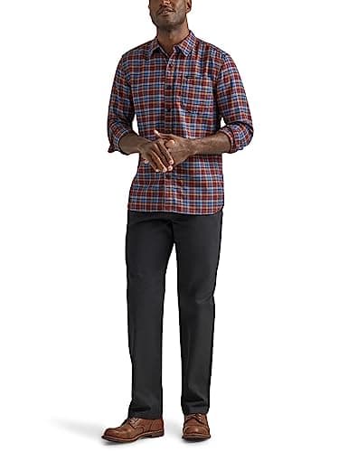 Lee Men's Flat Front Relaxed Straight Pant, Black, 38W x 34L - Image 4