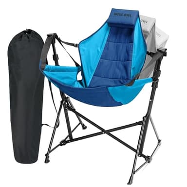 Wise Owl Outfitters Hammock Chair for Adults – Comfortable Portable Folding Rocking Camping Chair with Carry Bag – Great for Lawn, Campsite & Outdoors - Image 1