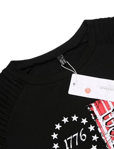 COOFANDY Mens Crew Neck T-Shirt Short Sleeve Summer Tshirt American Flag 1776 Tee - Image 4